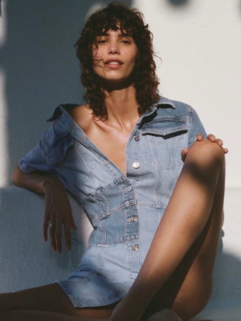 Zara PATCHWORK DENIM DRESS - Picture 3 of 5